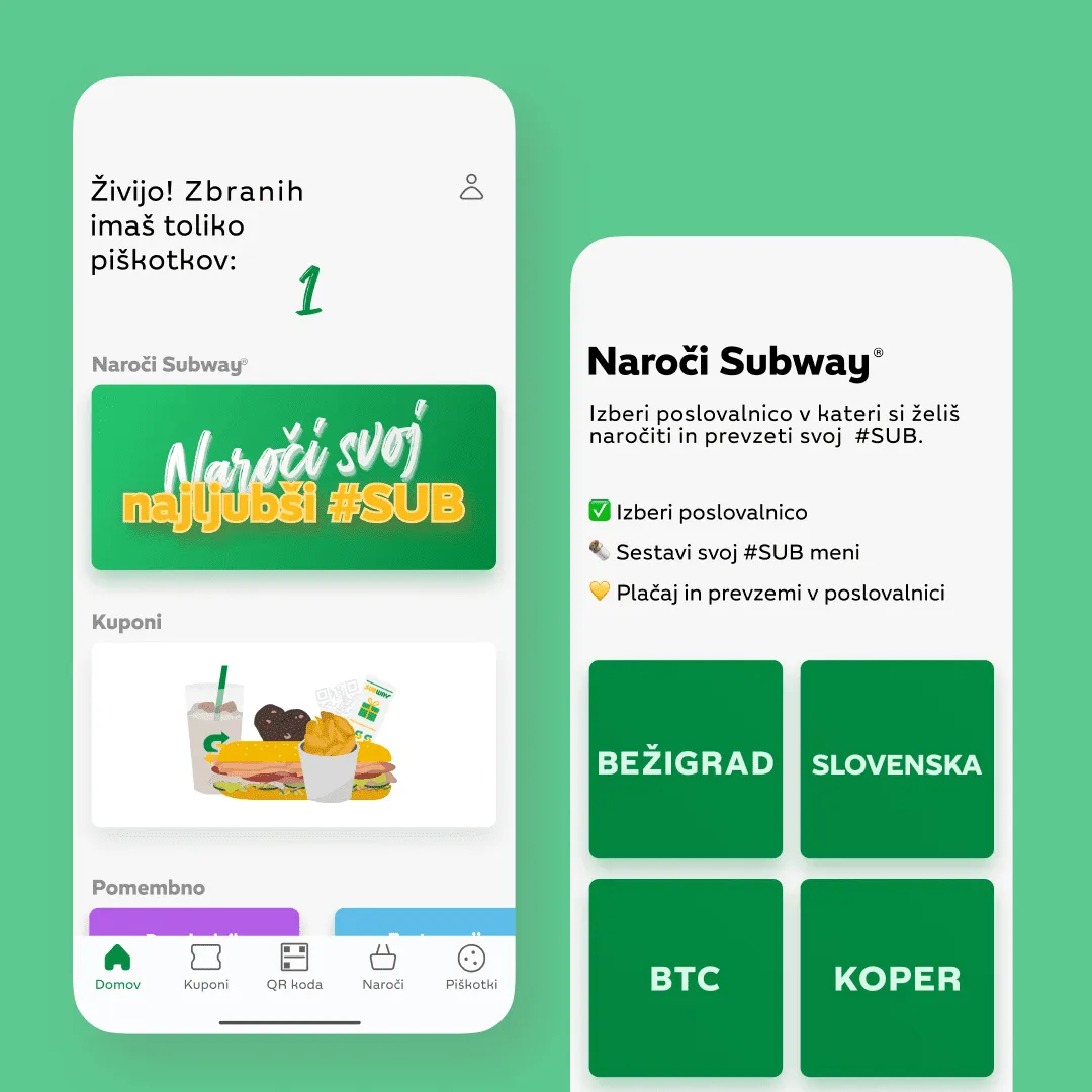 Subway® Slovenija loyalty app